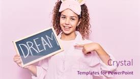  Presentation with sleep dream - Audience pleasing presentation theme consisting of beautiful-kid-girl-with-curly backdrop and a lemonade colored foreground
