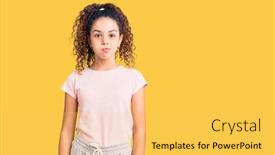  Presentation with curly hair - Slide set consisting of beautiful-kid-girl-with-curly background and a yellow colored foreground