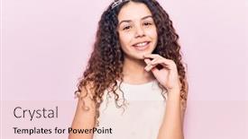  Presentation with curly hair - Beautiful PPT layouts featuring beautiful-kid-girl-with-curly backdrop and a lemonade colored foreground