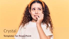  Presentation with anxiety - Colorful PPT theme enhanced with beautiful-kid-girl-with-curly backdrop and a lemonade colored foreground