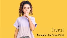  Presentation with curly hair - Colorful slides enhanced with beautiful-kid-girl-with-curly backdrop and a yellow colored foreground