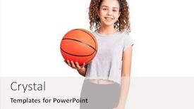  Presentation with curly hair - PPT theme with beautiful-kid-girl-with-curly background and a sky blue colored foreground