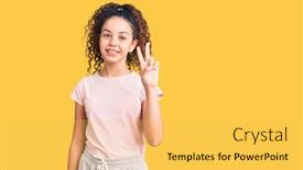  Presentation with curly hair - Amazing slide set having beautiful-kid-girl-with-curly backdrop and a yellow colored foreground