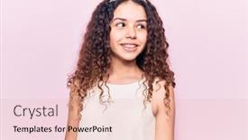  Presentation with princess - Slide deck enhanced with beautiful-kid-girl-with-curly background and a lemonade colored foreground