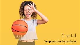  Presentation with curly hair - Beautiful theme featuring beautiful-kid-girl-with-curly backdrop and a yellow colored foreground