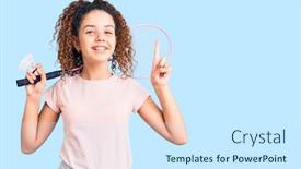  Presentation with curly hair - Slides having beautiful-kid-girl-with-curly background and a cool aqua colored foreground