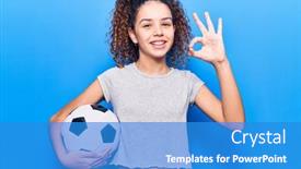  Presentation with curly hair - PPT layouts having beautiful-kid-girl-with-curly background and a teal colored foreground