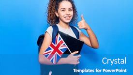  Presentation with curly hair - Amazing presentation having beautiful-kid-girl-with-curly backdrop and a teal colored foreground