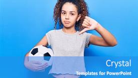  Presentation with angry kid - Beautiful presentation theme featuring beautiful-kid-girl-with-curly backdrop and a teal colored foreground