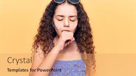  Presentation with hair care - Presentation enhanced with beautiful-kid-girl-with-curly background and a coral colored foreground