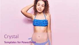  Presentation with curly hair - Colorful PPT theme enhanced with beautiful-kid-girl-with-curly backdrop and a lemonade colored foreground