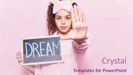  Presentation with sleep dream - Slide set having beautiful-kid-girl-with-curly background and a lemonade colored foreground