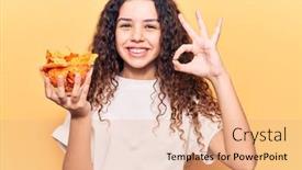  Presentation with curly hair - Amazing presentation design having beautiful-kid-girl-with-curly backdrop and a coral colored foreground