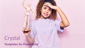  Presentation with angry kid - Presentation theme with beautiful-kid-girl-with-curly background and a lemonade colored foreground