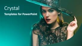  Presentation with costume - Amazing presentation theme having fiesta - beautiful lady in a costume backdrop and a ocean colored foreground