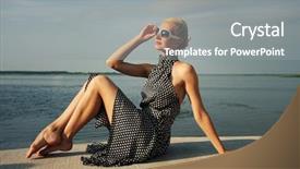  Presentation with luxury fashion outdoors - Theme consisting of beautiful lady outdoors background and a gray colored foreground