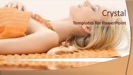 Presentation with spa salon - Presentation theme having beautiful lady with orange towels in spa salon background and a lemonade colored foreground