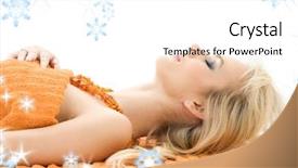  Presentation with spa salon - Amazing slide deck having angio - beautiful lady with orange towels backdrop and a white colored foreground