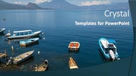  Presentation with guatemala - Slide set with beautiful-lake-atitlan-and-volcanos background and a teal colored foreground