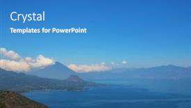  Presentation with guatemala - Slides having beautiful-lake-atitlan-and-volcanos background and a teal colored foreground