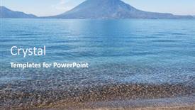  Presentation with guatemala - Presentation design enhanced with beautiful-lake-atitlan-and-volcanos background and a teal colored foreground