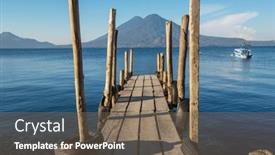  Presentation with guatemala - Slide deck with beautiful-lake-atitlan-and-volcanos background and a violet colored foreground