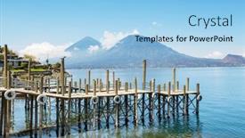  Presentation with guatemala - PPT layouts enhanced with beautiful-lake-atitlan-and-volcanos background and a light blue colored foreground