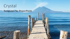  Presentation with guatemala - Presentation theme featuring beautiful-lake-atitlan-and-volcanos background and a light blue colored foreground