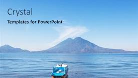  Presentation with guatemala - Slides featuring beautiful-lake-atitlan-and-volcanos background and a light blue colored foreground
