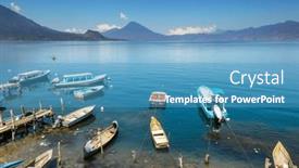  Presentation with central america - PPT theme enhanced with beautiful-lake-atitlan-and-volcanos background and a teal colored foreground