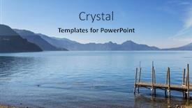  Presentation with central america - Presentation design with beautiful-lake-atitlan-and-volcanos background and a light blue colored foreground