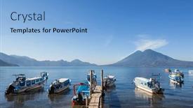  Presentation with central america - Presentation theme enhanced with beautiful-lake-atitlan-and-volcanos background and a teal colored foreground