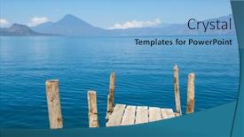  Presentation with central america - Presentation theme with beautiful-lake-atitlan-and-volcanos background and a light blue colored foreground