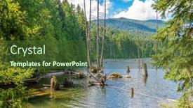  Presentation with canada - Presentation theme consisting of beautiful-lake-cowichan-in-canada background and a tawny brown colored foreground