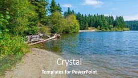  Presentation with canada - Slide deck having beautiful-lake-cowichan-in-canada background and a coral colored foreground