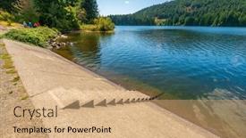  Presentation with canada - Presentation with beautiful-lake-cowichan-in-canada background and a coral colored foreground
