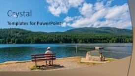  Presentation with canada - Theme with beautiful-lake-cowichan-in-canada background and a light blue colored foreground