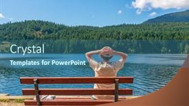  Presentation with canada - Presentation theme featuring beautiful-lake-cowichan-in-canada background and a ocean colored foreground