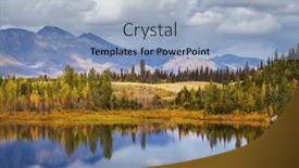  Presentation with season - PPT layouts having beautiful-lake-in-autumn-season background and a light blue colored foreground