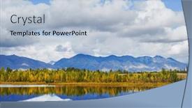  Presentation with season - PPT layouts with beautiful-lake-in-autumn-season background and a light blue colored foreground