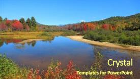  Presentation with rural - PPT theme featuring beautiful lake in rural vermont background and a tawny brown colored foreground