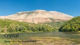  Presentation with lake - Colorful PPT layouts enhanced with beautiful-lake-syri-i-kalter backdrop and a gold colored foreground