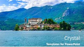  Presentation with italy - Beautiful PPT theme featuring beautiful-lakes-of-italy-lago backdrop and a teal colored foreground