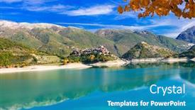  Presentation with beautiful moraine lake - Amazing slide deck having beautiful-lakes-of-italy-turano backdrop and a teal colored foreground