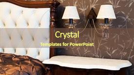  Presentation with bedroom modern - Slides enhanced with beautiful lamp at a bed in a modern bedroom background and a tawny brown colored foreground