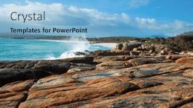  Presentation with turquoise - Presentation consisting of beautiful-landscape-at-bey background and a light blue colored foreground