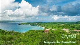  Presentation with boracay - PPT theme having beautiful landscape at boracay island background and a tawny brown colored foreground