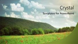  Presentation with beautiful nature in twilight - Amazing slide deck having beautiful landscape composition of nature backdrop and a lemonade colored foreground