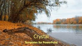  Presentation with tree river - PPT theme consisting of beautiful-landscape-from-the-autumn background and a tawny brown colored foreground