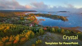  Presentation with landscape - Colorful PPT layouts enhanced with beautiful-landscape-in-national-park backdrop and a tawny brown colored foreground